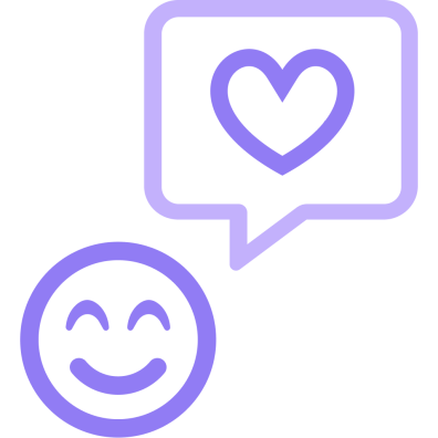 Smiling face and heart object